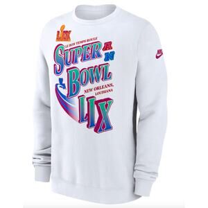 Nike Super Bowl LIX Sweatshirt XXL New Orleans Graphic Crewneck White NWT